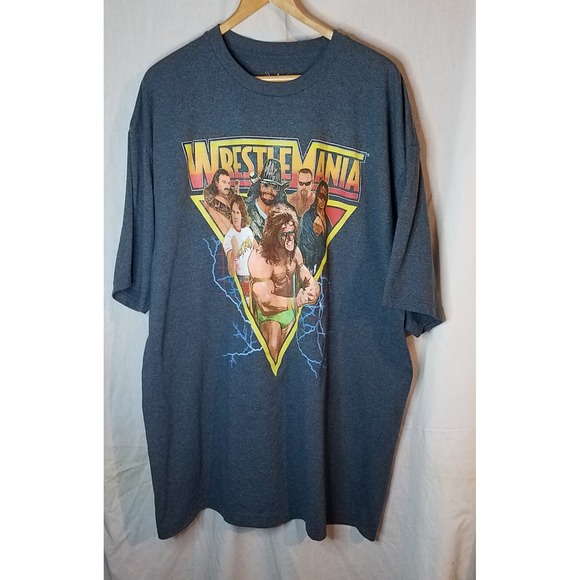 WWE‎ Wrestle Mania Jim Brett Hart Macho Man  Men T-Shirt 3XLT - Picture 1 of 4